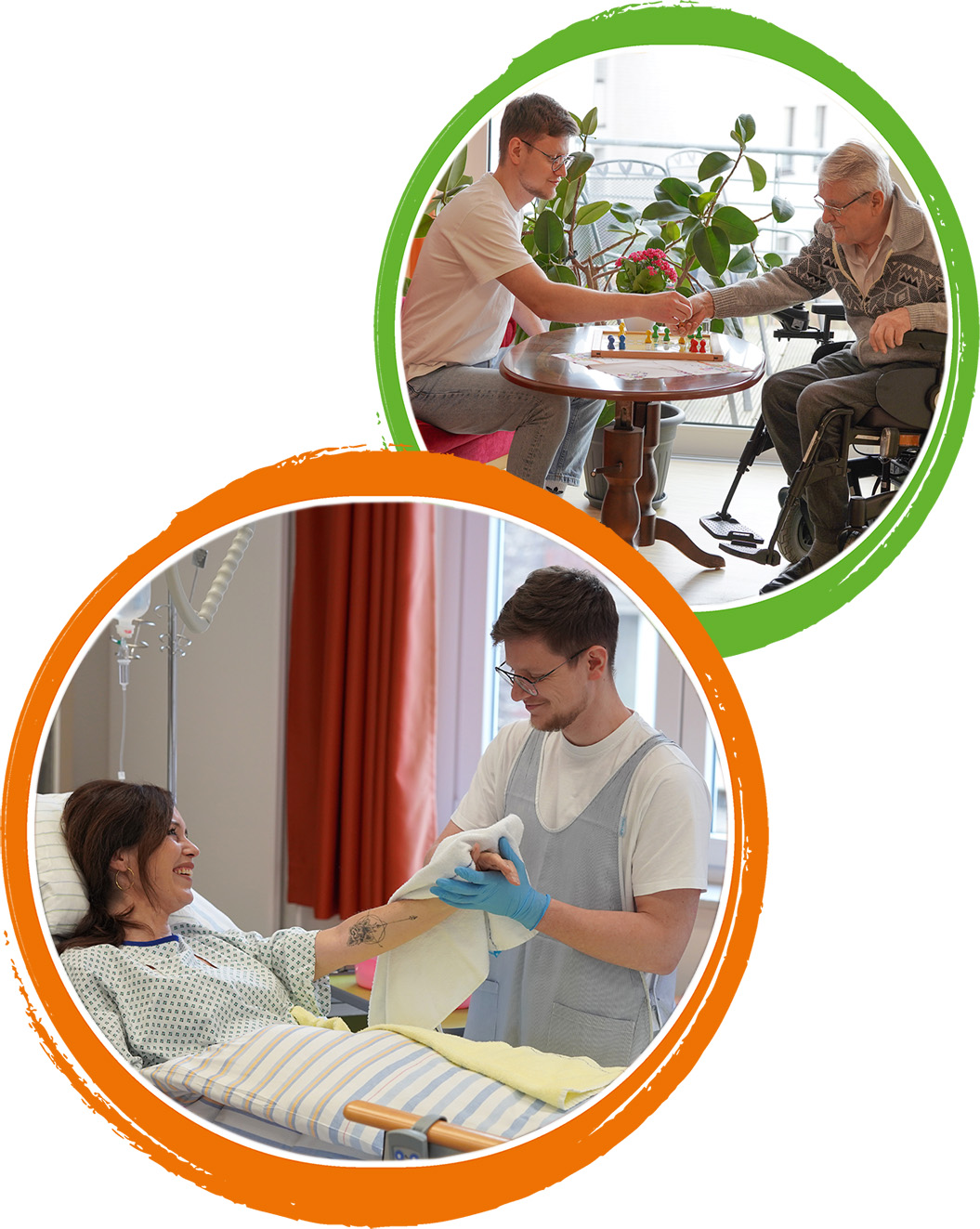 Pflegeschüler in der Praxis in der Pflegeeinrichtung und im Krankenhaus